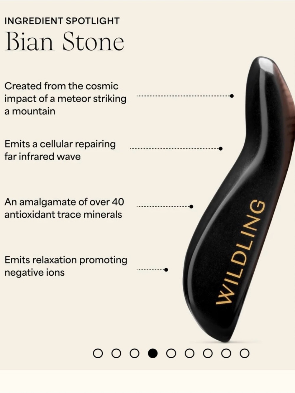 WILDLING Bian Stone Black Facial Gua Sha